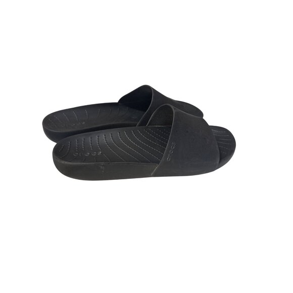 Crocs Black Slide Sandals Size W9 Lightweight Comfort Casual Footwear - Picture 3 of 6